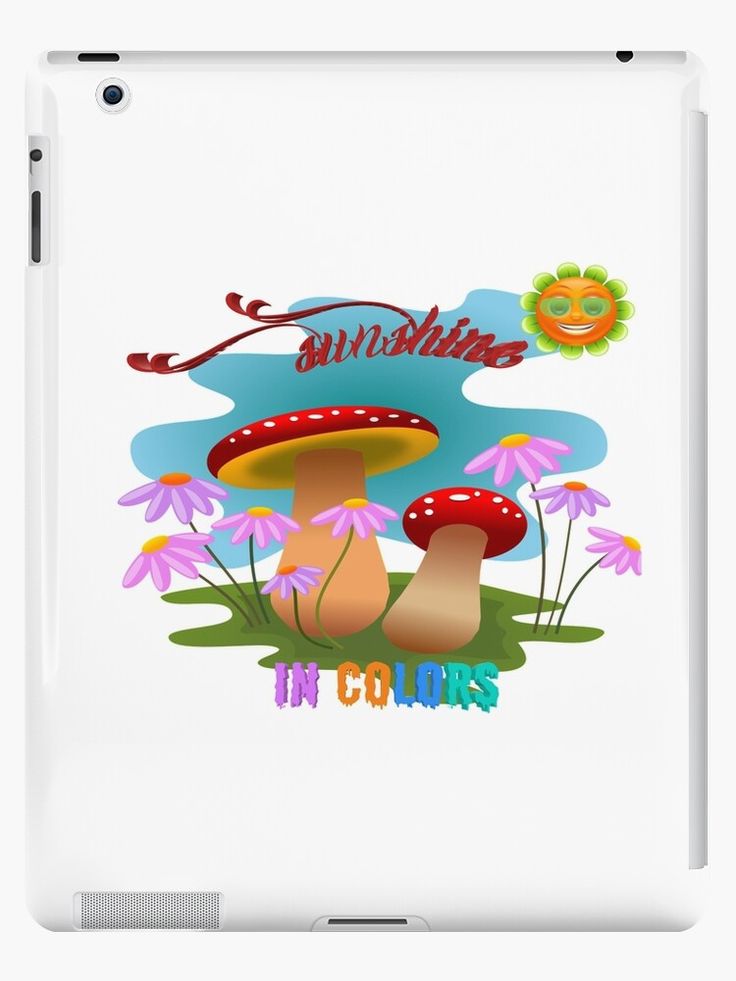 a mushroom with the words sunshine in it and daisies around it ipad case / skin