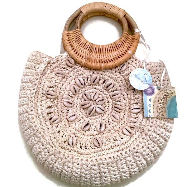 Perfect Summer Bag By Sigrid Olsen, Handmade In India. This Crocheted Purse Is Decorated With Shells On The Front And Features A Round Wooden Handle. Fabric Interior With Zip Pocket. Magnetic Snap Closure. Approximate Measurements: From Top Of Handle To Bottom Of Bag, 13.5”. The Bag Itself, Without Handle, Is About 9x11. No Flaws, New With Tags. Crocheted Purse, Boho Handbag, Boho Handbags, Summer Bag, Crochet Purses, Wooden Handles, Perfect Summer, Snap Closure, Zip Pockets