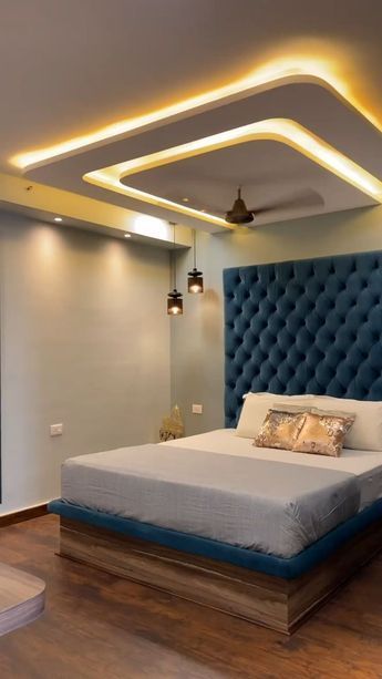 Beautiful Bedroom Design🤩 बेडरूम डिजाइ��न, Luxury Bedroom Interior, Bedroom Pop Design, Simple Ceiling Design, Down Ceiling Design, New Ceiling Design, Room Vibes, Pop Ceiling Design, Bedroom Interior Design Luxury