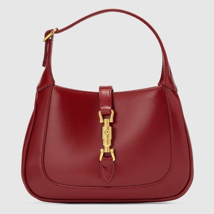 Jackie 1961 Mini Hobo Bag In Red Leather | GUCCI® US Gucci Mini Bag, Mini Hobo Bag, Gucci Mini, News Flash, Purple Leather, Mini Shoulder Bag, Looks Vintage, Tote Bag Design, Tanning