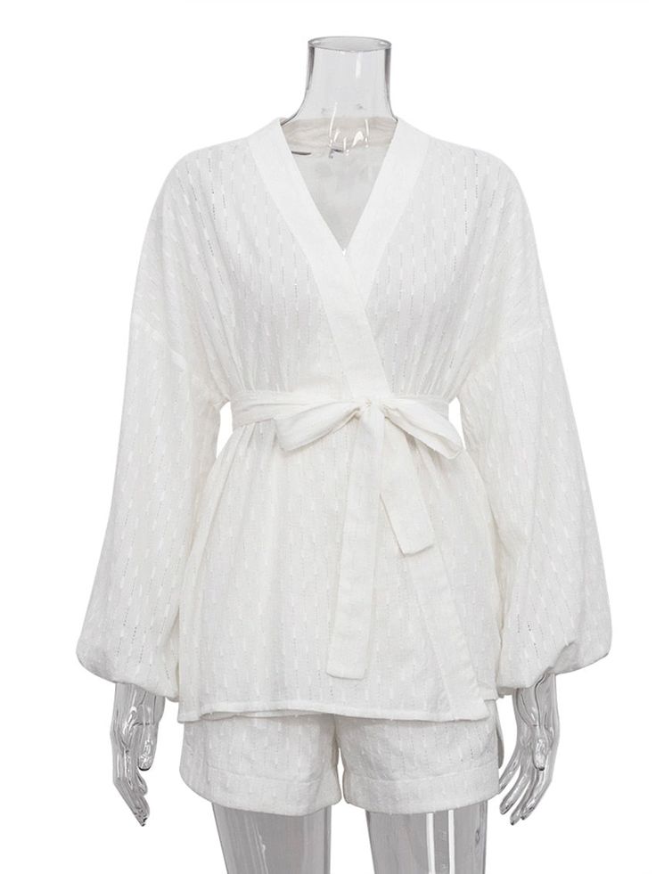 This lovely robe style two piece set is absolutely cute and comfortable.