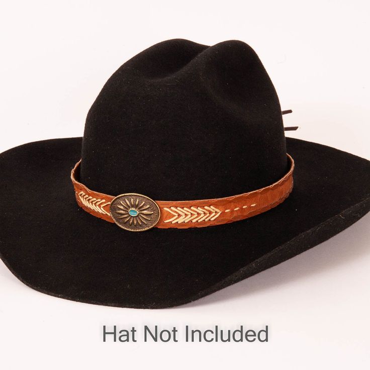 Description - One size fits all - Leather Introducing the Ottawa Hat Band! This handsome hat band comes in two rich, earthy colors: brown and copper. It features a big concho in the center of the band, adding just a touch of western flair. The detailed stitching adds an extra touch of intricate detail. Whether you're dressing up for a night out on the town or just adding a little bit of personality to your everyday look, the Ottawa Hat Band is the perfect choice. **Please note this is the hatban Vintage Distressed Brown Hat Bands For Rodeo, Vintage Distressed Brown Hat Band For Rodeo, Classic Brown Hat Bands One Size, Western Brown Hat, One Size Fits Most, Adjustable Brown Country Style Hat Bands, Western Brown Hat One Size Fits Most, Brown Western Hat One Size Fits Most, Classic Adjustable Distressed Brown Hat, Distressed Brown Adjustable Hat For Western-themed Events