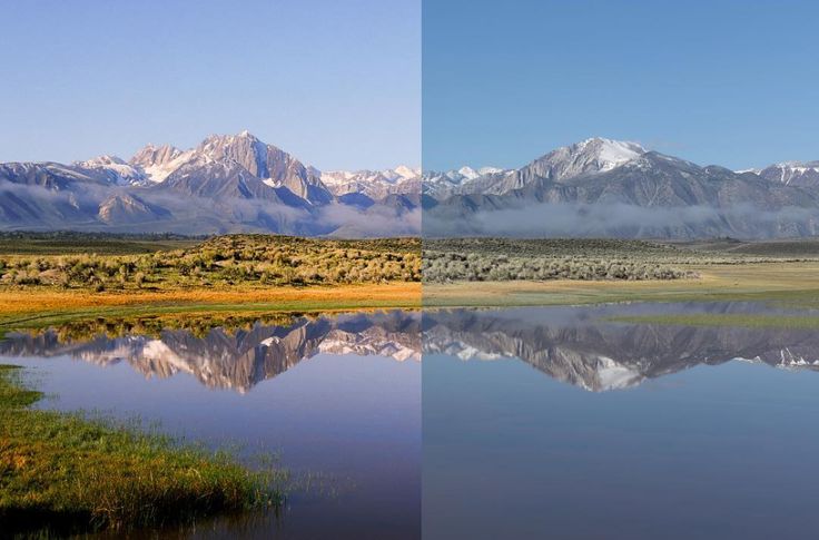 two different views of the same mountain range