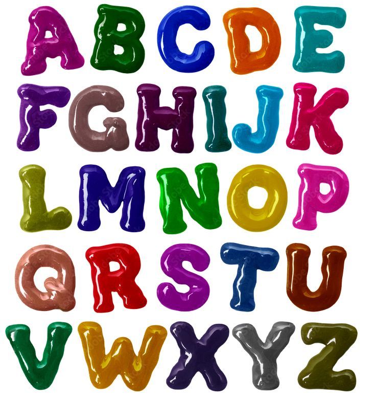 an alphabet made out of balloons with the letters and numbers painted in different colors on it