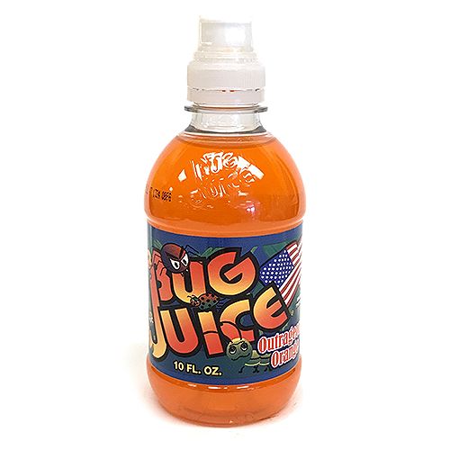 a bottle of juice with an american flag on it