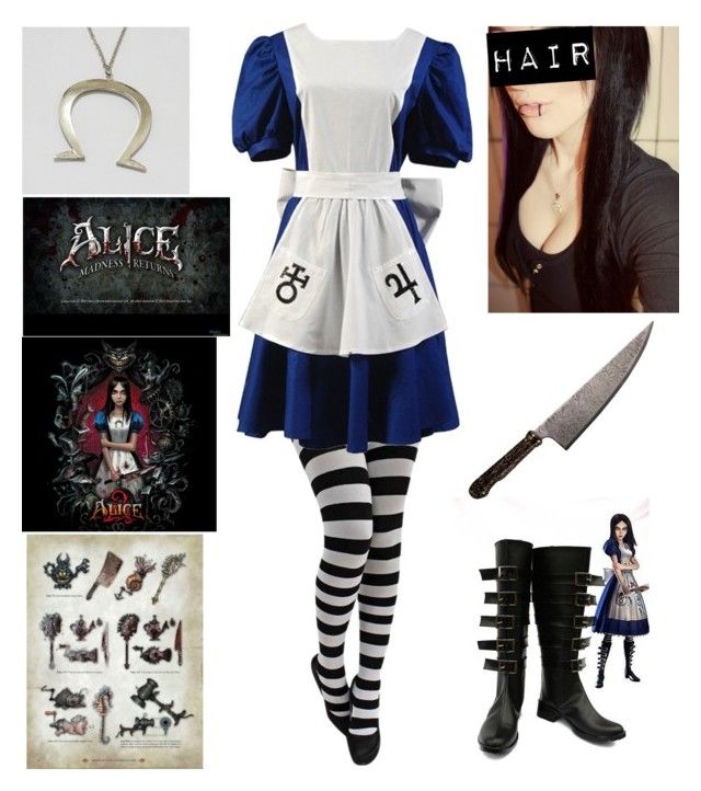 a collage of photos with various costumes and accessories including a woman in striped tights