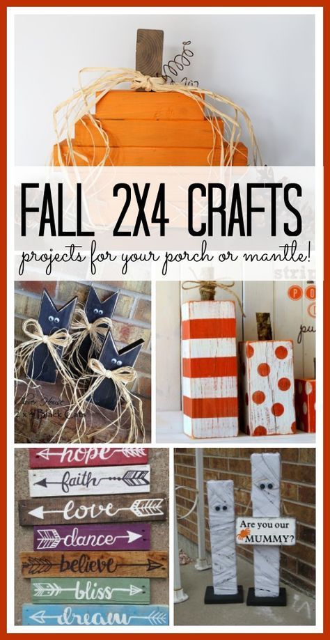 pumpkins and other fall crafts for your porch or mantle with text overlay that reads, fall 24 crafts projects for your porch or mantel