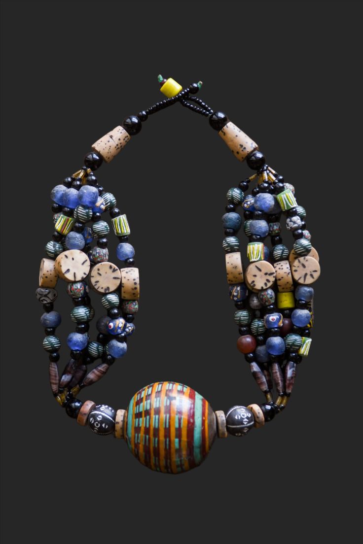 Tribal Art Necklaces;Jewelry in Necklaces; Handmade; African Necklaces; Beadwork Jewelry; Thereof; Necklace Design; Collection;African Trade Glass Beads Necklace, Statement Tribal Jewelry African King, African Inspired Jewelry, Glass Beads Necklace, Beads Making, African Mask, African Necklace, African Trade Beads, African Beads, African American Art