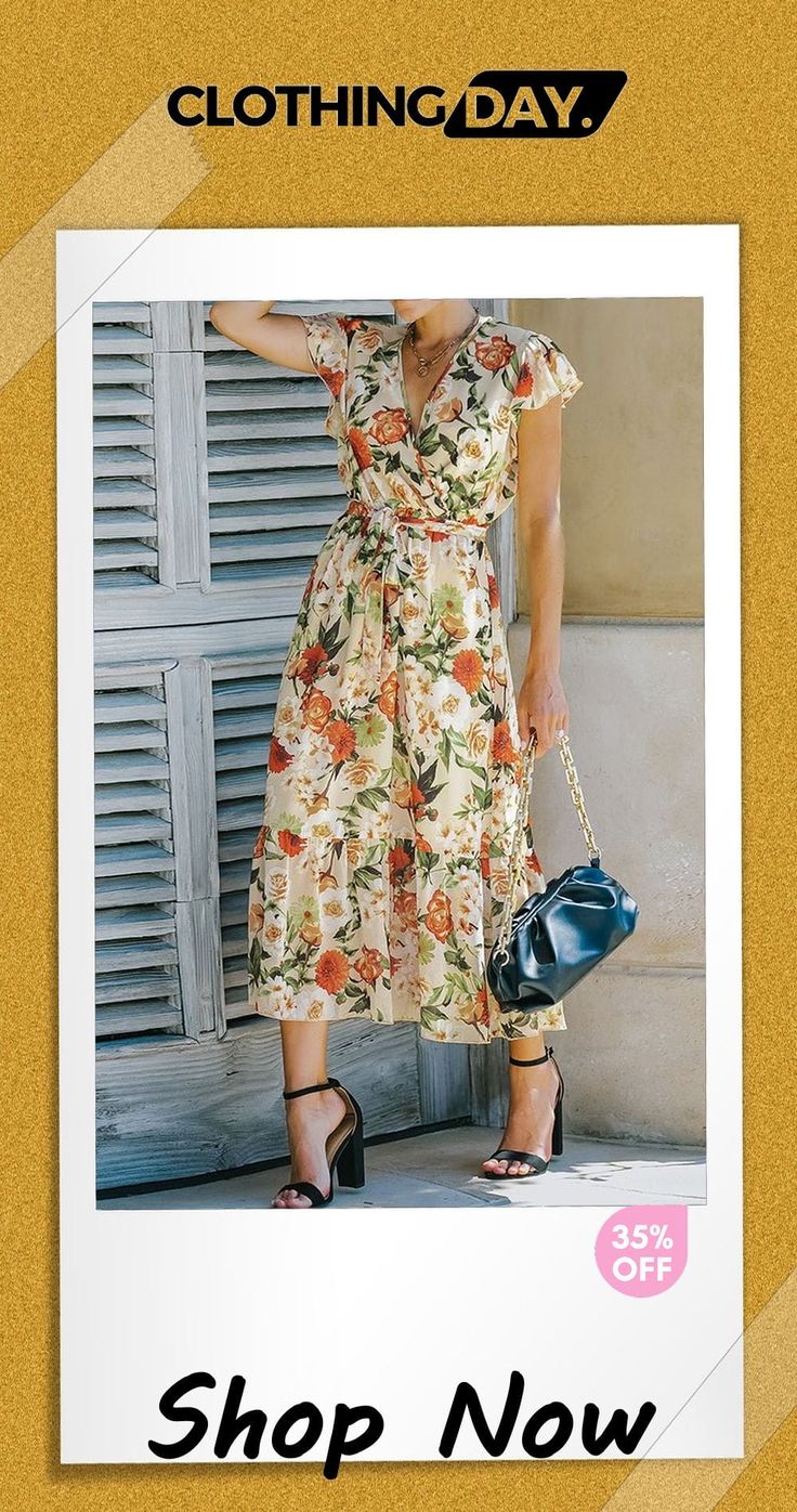 V-neck Floral Print Chiffon Long Dress Chiffon Long Dress, Floral Print Chiffon, Dresses By Length, Print Chiffon, Women's Fashion Dresses, Long Dress, Fashion Dresses, Floral Print, Chiffon