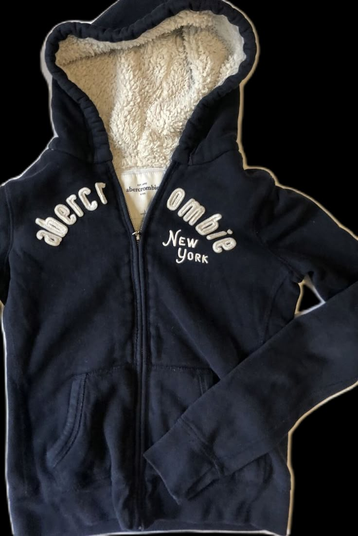 Abercrombie And Fitch Outfit, Outfit Coquette, Hollister Jacket, Zip Up Jumper, 2000s Clothing, Sherpa Lined Hoodie, 90s Clothing, 2000s Clothes, 2000s Outfits