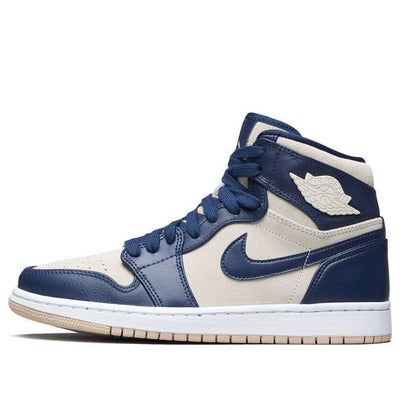 (WMNS) Air Jordan 1 High 'Navy Cream' AQ9131-401 (AJ1/SNKR/Women's) Wmns Air Jordan 1, Jordan 1s, Cute Nike Shoes, Cute Nikes, Air Jordan 1 High, Jordan 1 High, Green Outfit, Blue Nike, Air Jordan 1 Retro