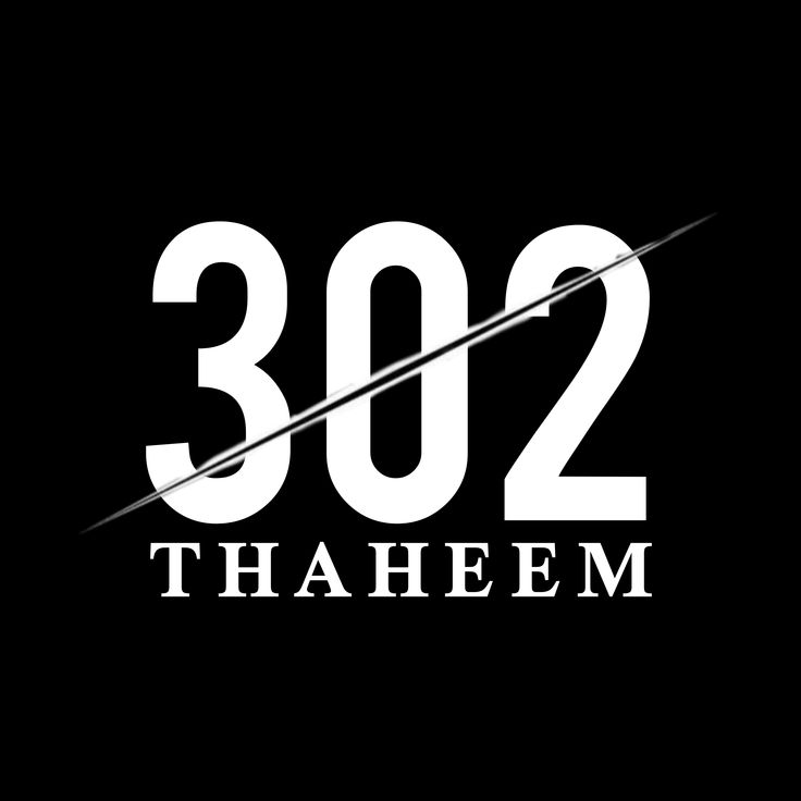 the logo for 302 thaaeem is shown in white on a black background