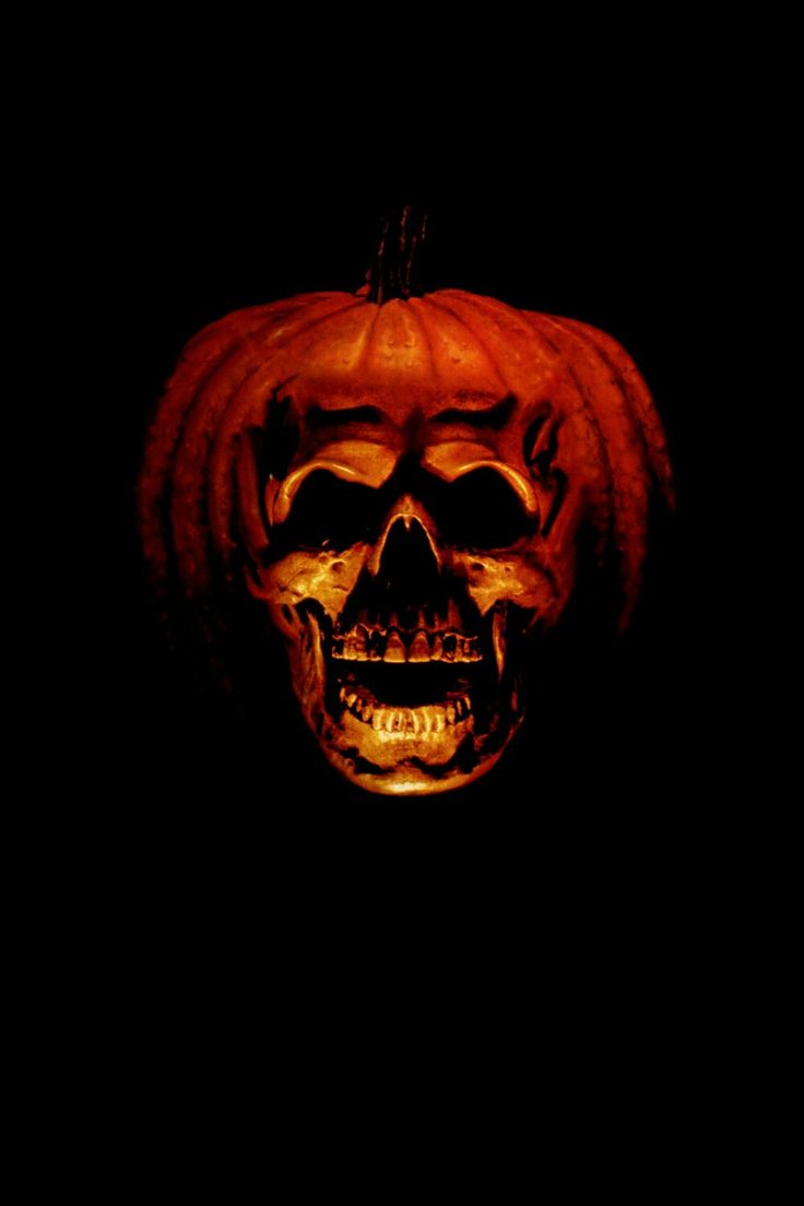 a pumpkin with a skull on it and the words halloween is coming