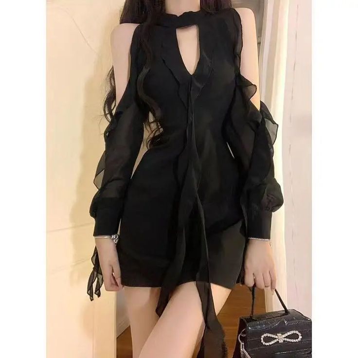 Women Office, Korean Dress, Bodycon Fashion, Womens Black Dress, Dresses Women, Body Con Skirt, One Piece Dress, Mode Inspiration, Black Dresses