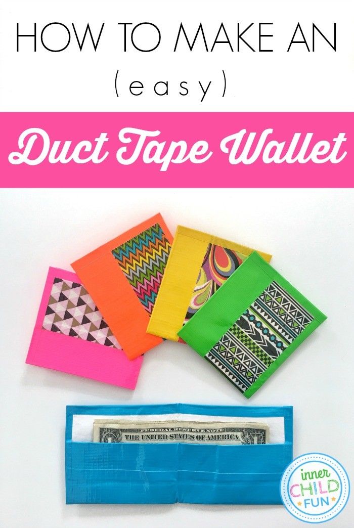 duct tape wallet with the title how to make an easy diy duct tape wallet