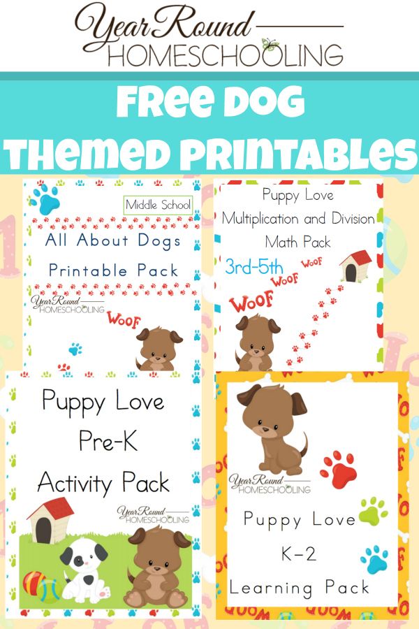 free dog themed printables for kids