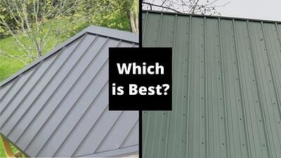 two pictures with the words which is best? and an image of a metal roof