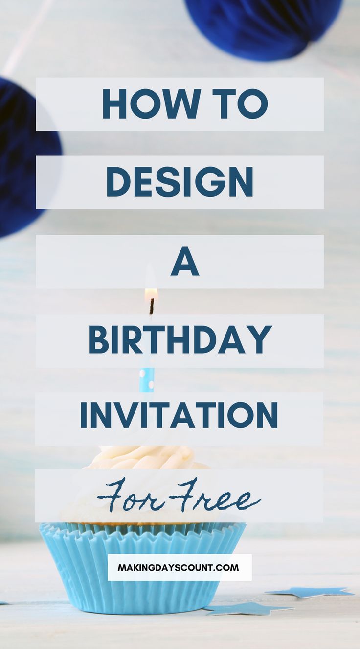 a blue cupcake with candles on it and the words how to design a birthday card for free