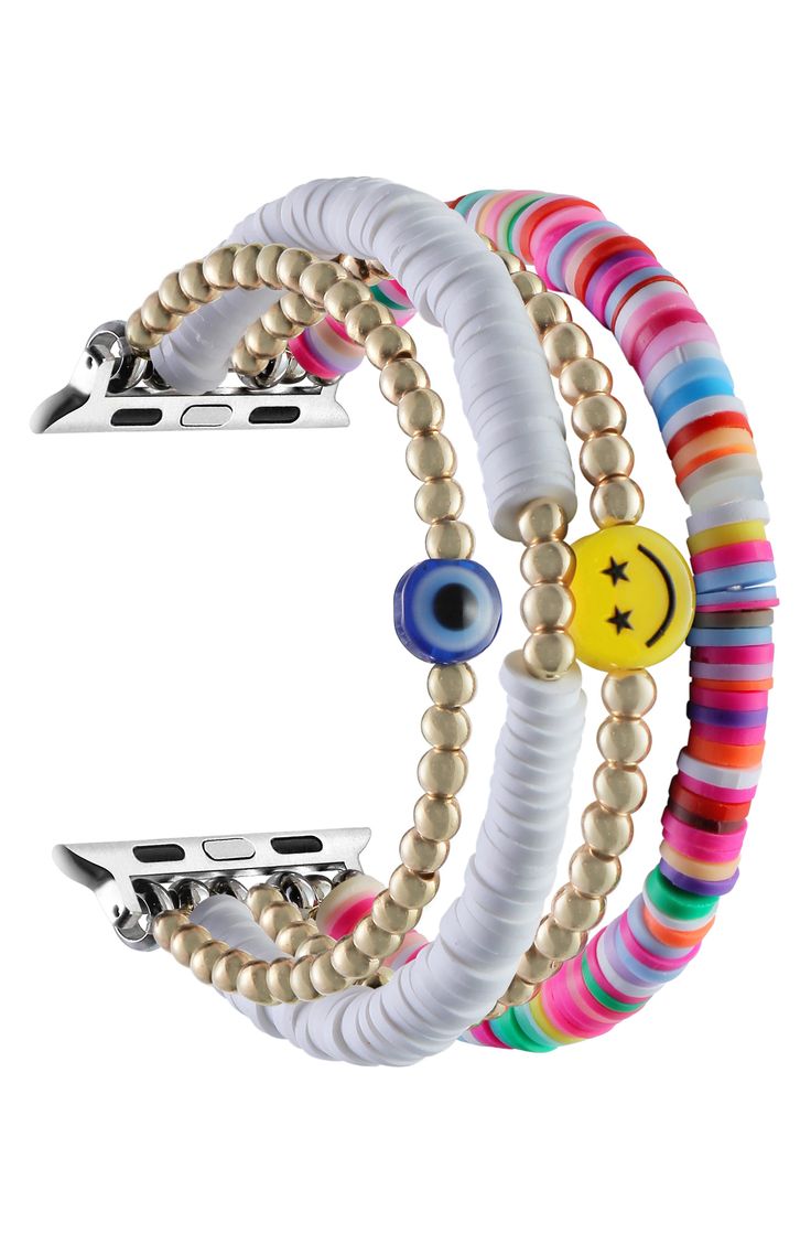 A beaded Apple Watch band brings chic style to your daily outfits. Apple Watch not included Compatible with Series 1–7 Apple Watch and Apple Watch SE Plastic Imported Beaded Apple Watch Bands, Apple Watch Se, Cute Watches, Apple Watch Accessories, 12th Birthday, Birthday List, Bday Ideas, Apple Watch Band, Apple Watch Bands