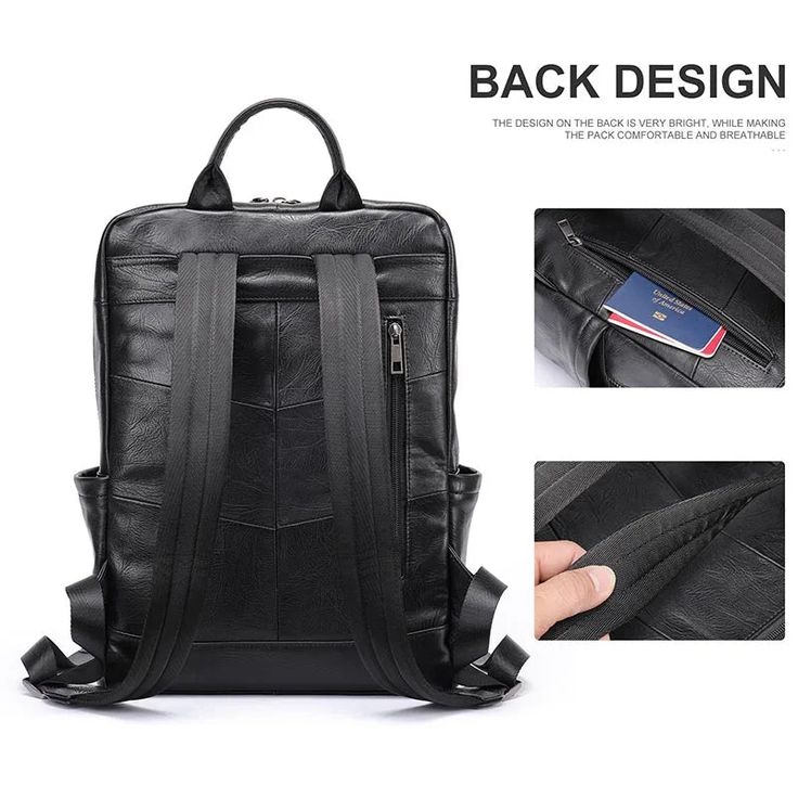 Genuine Leather Men Laptop Backpack Soft Cowhide 14 Inch Bagpack Travel Bag Women Leather Shoulder Bag School Bags Black SPECIFICATIONS Main Material: GENUINE LEATHER Genuine Leather Type: Cow Leather Lining Material: COTTON Gender: MEN Backpacks Type: Softback Interior: Interior Slot Pocket Interior: Cell Phone Pocket Interior: Interior Zipper Pocket Interior: Interior Compartment Interior: Computer Interlayer Handle/Strap Type: soft handle Item Type: Backpacks Closure Type: zipper Rain Cover: No Exterior: Flap Pocket Carrying System: Air Cushion Belt Luufan Lather Men Backpack Materail:Made of 100% genuine leatherWeight：1.15kgSize:38cm*28cm*13cmFit for 14 inch laptopGender：men,womenColor:Black [New In 20240731] Large Capacity Leather Business Backpack, Modern Leather Bags With Anti-theft Features, Modern Leather Anti-theft Bags, Business Leather Backpack With Anti-theft Pocket, Leather Anti-theft Backpack For Daily Use, Large Capacity Backpack For Business Trips, Travel Leather Backpack With Anti-theft Features, Rectangular Leather Backpack With Anti-theft Pocket For Travel, Casual Business Backpack In Soft Leather