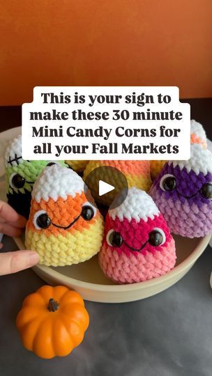 there is a video about how to make these mini candy corns for all your fall markets