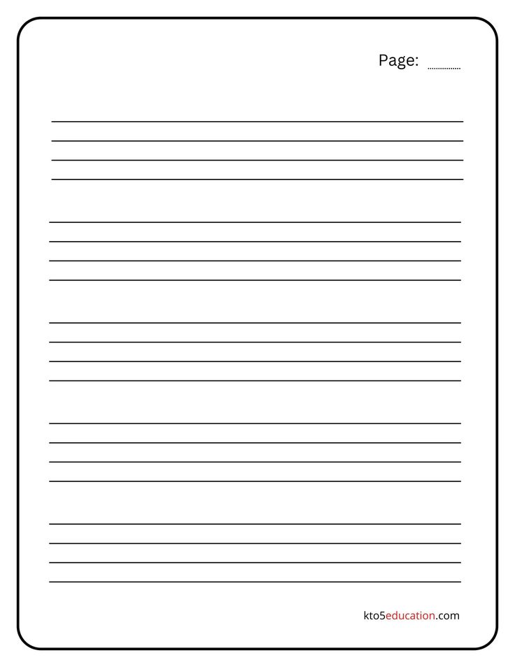 a blank page with lines in the middle and one line at the bottom that says page