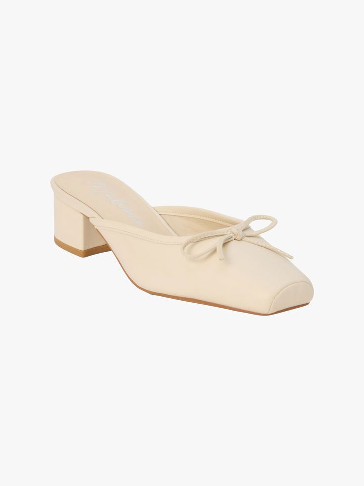 Basilio Ballet Mule - Ivory – Lisa Says Gah Heeled Mule, Mule Shoes, Lisa Says Gah, Kitten Heel, Caicos Islands, Ivory White, Zambia, Vanuatu, Seychelles