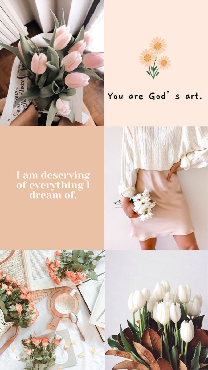 four different images with flowers in them and the words you are god's art