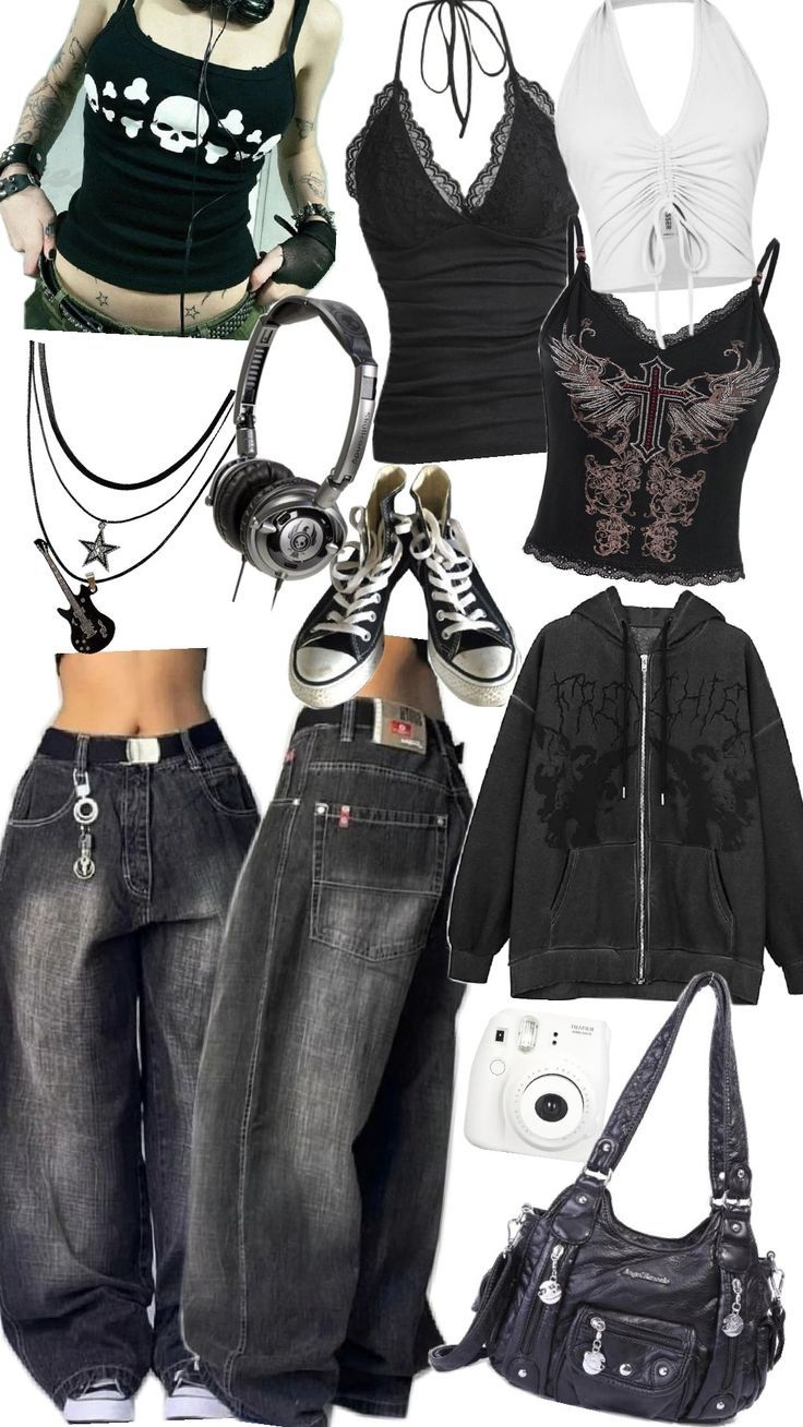 Messenger Bag Aesthetic, Trashy Outfits, Alt Outfits, Y2k Punk, Bag Aesthetic, Outfit Inspo Casual, 2000s Fashion Outfits, Estilo Punk, Swaggy Outfits