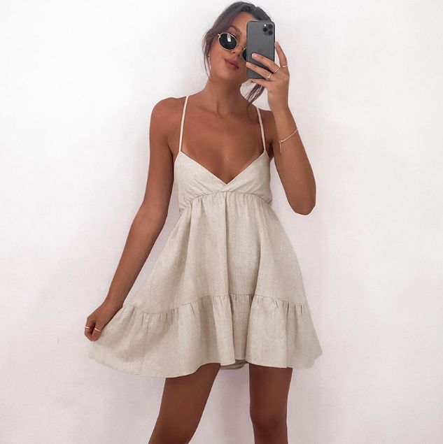 Elegant Backless Dress, Mini Dress Elegant, Backless Dresses, Fashionable Dress, Maxi Robes, Suspender Dress, Dress Elegant, Style Summer, Sleeveless Mini Dress