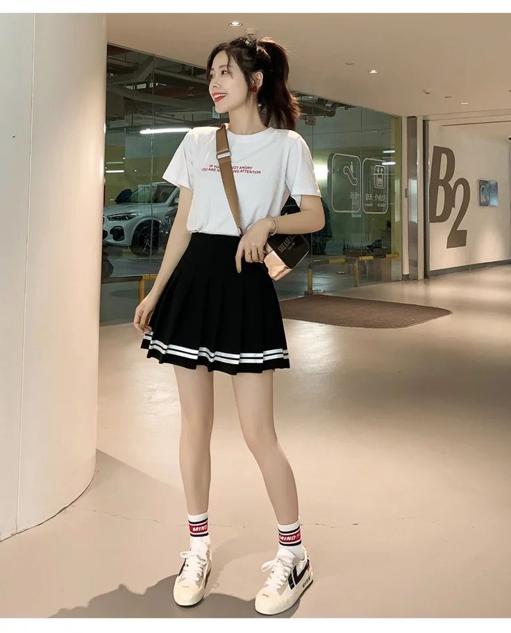 Skirt Fashion Outfits, Kpop Cosplay, Korean Style Skirt, Korean Skirt, Korean Fashion Outfits, Classic Skirts, Air Force Blue, Style Skirt, Stripe Skirt