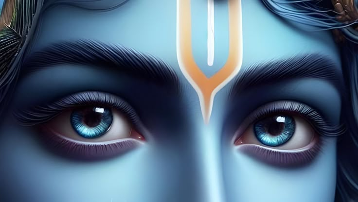 Lotus Eyes Of Krishna, Lord Krishna Eyes, Krishna Eyes, God Drawing, Lakshmi Narayan, Poster Color Painting, Breakup Playlist, Vishnu Wallpapers, Modern Art Canvas Painting