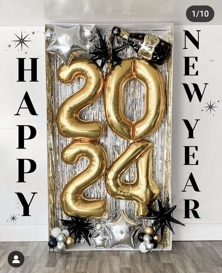 Simple New Year Decorations At Home, New Year’s Eve Party Balloons, Happy New Year 2024 Decoration Ideas, New Years Eve Balloons, Happy New Year Decoration Ideas, New Year Balloon Decoration, New Years Party Decorations, New Year Decorations Ideas, New Year Wall Decoration