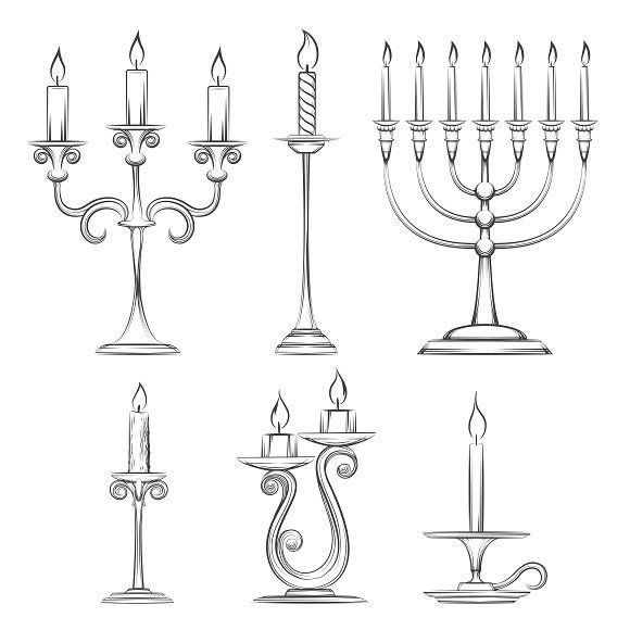 a set of different types of candles