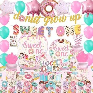 donut grow up sweet one birthday party decoration kit