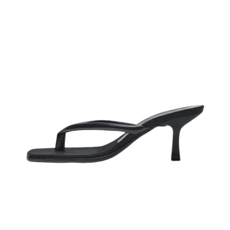 Expertly crafted with a sleek design, these Black Flip Toe Stiletto Sandals are a must-have for any fashionista. The stiletto heel provides added height and confidence, while the flip toe design adds a touch of elegance. - Color: Black- Style: Sandals- Closure Type: Slip On- Upper Material: Microfiber- Sole Material: Rubber- Heel Height: 7cm- Toe Style: Square Toe- Occasion: Casual- Gender: Women College Essentials, Ring Bag, Stiletto Sandals, Shoe Art, Toe Designs, Rubber Heels, Black Style, Stiletto Heel, Black Sandals