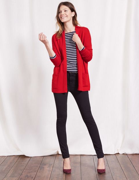 Boden Ivy red Cardigan Cardigan Casual Outfit, Red Cardigan Outfit, Cardigan Verde, Red Cardigan Sweater, Casual Outfit Ideas, Burgundy Jeans, Red Knit Sweater, Burgundy Shoes, Cardigan Casual