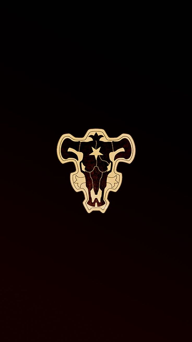 the bull logo is shown in gold on a black background