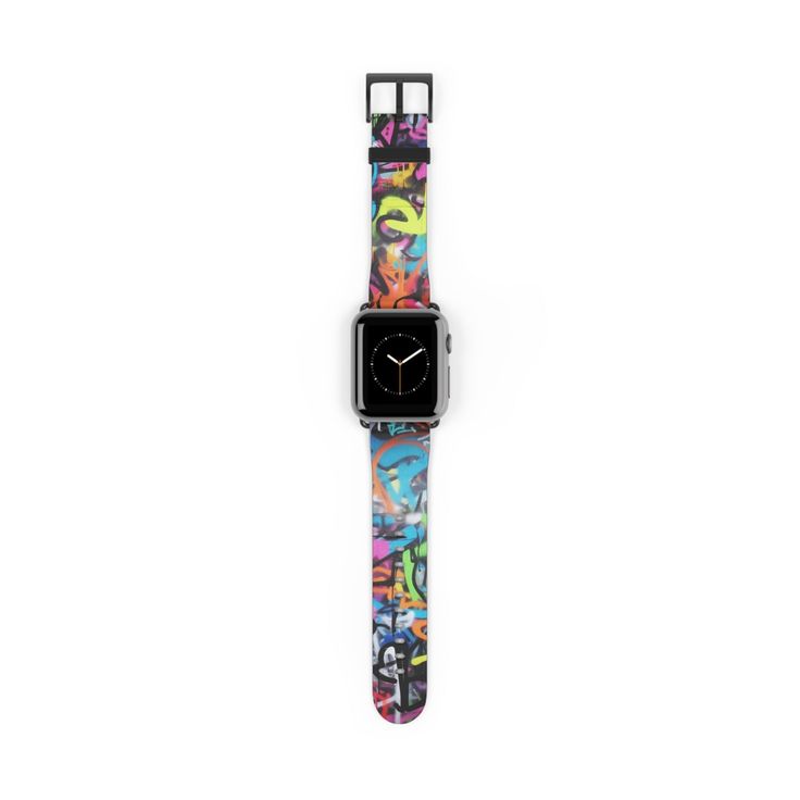 Graffiti for Apple Watch. Crafted from top-notch, cruelty-free vegan leather, these high-quality Apple watch straps add a touch of sophistication to your outfits, whether it's a casual day out or a glamorous night. Enhance your style with these essential accessories and take your Apple Watch to new heights of fashion. 38 - 41 mm 42 - 45 mm Band width , in 0.83 0.94 Band thickness , in 0.08 0.08 Strap length, in 6.30 - 8.86 6.30 - 8.86 Apple Watch Strap, Apple Watch Bands, Watch Strap, Apple Watch, Watch Bands, Vegan Leather, Graffiti, Band, Leather