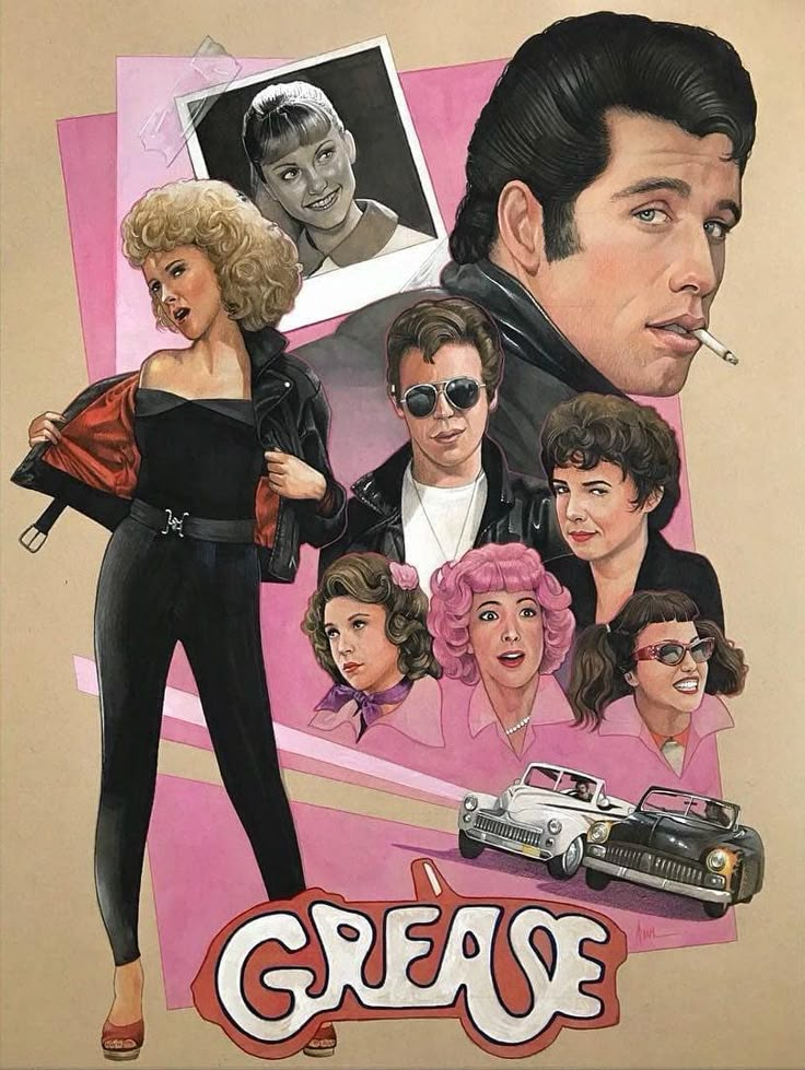 the poster for grease starring actors