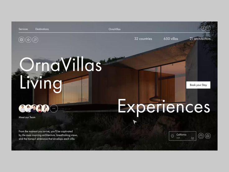 the homepage for ornavillia's living experience is displayed in this image