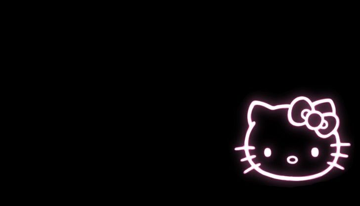 a neon hello kitty wallpaper in the dark