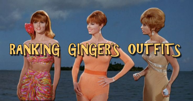 three women in bathing suits with the words ranking ginger's outfits