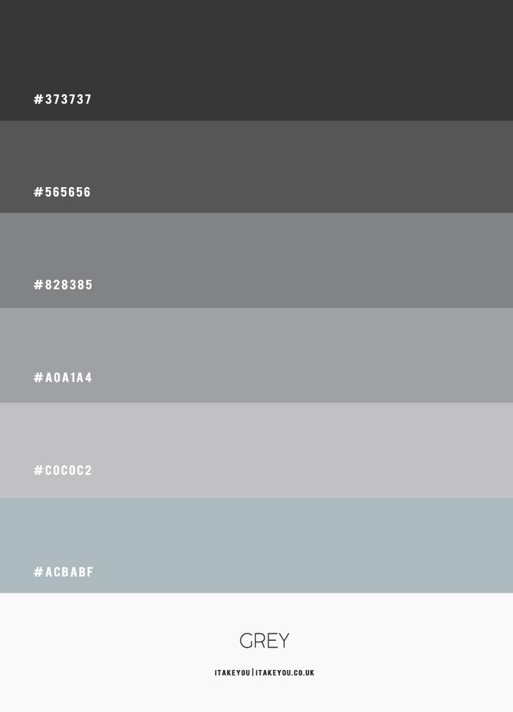 the color scheme for grey is shown in three different shades