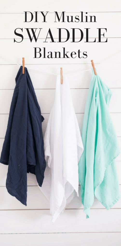 three towels hanging on a clothes line with the words diy muslim swaddle blankets