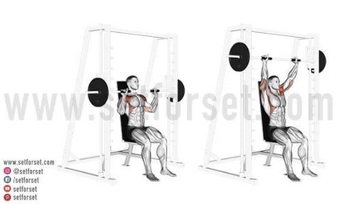 a man is doing squats with the barbell on one side and the other