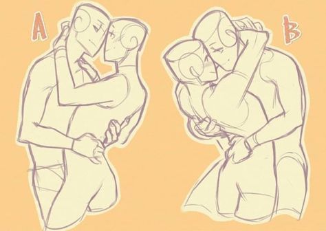 a drawing of two people hugging each other