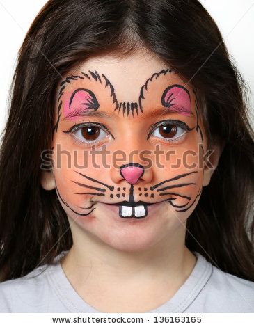 hamster face idea, minus the teeth Mouse Face Paint, Mouse Make Up, Halloween Makeup For Kids, Rat Costume, Animal Face Paintings, Girl Face Painting, Kitty Makeup, Hello Kitty Makeup, Kids Face Paint