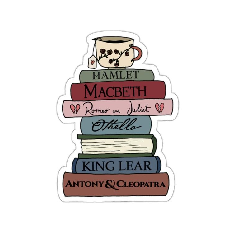 a stack of books with the words hamlet and macbeth written on them