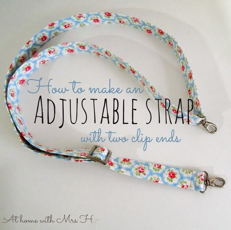 a dog leash with flowers on it and the words how to make an adjustable strap with two clip ends